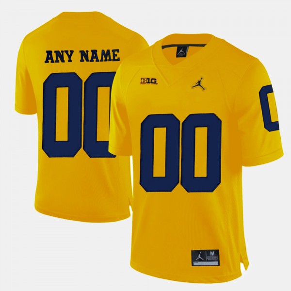 University of Michigan #00 For Men Custom Jerseys Yellow Official College Limited Football